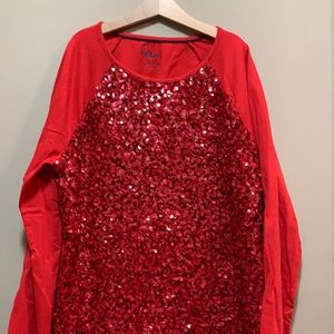 Mini boden sequin long sleeve shirt